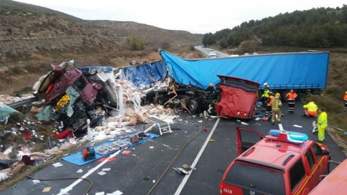 Un accidente ocurrido en la N-II el pasado mes de abril