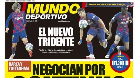 La portada del diario Mundo Deportivo (07/08/2019)