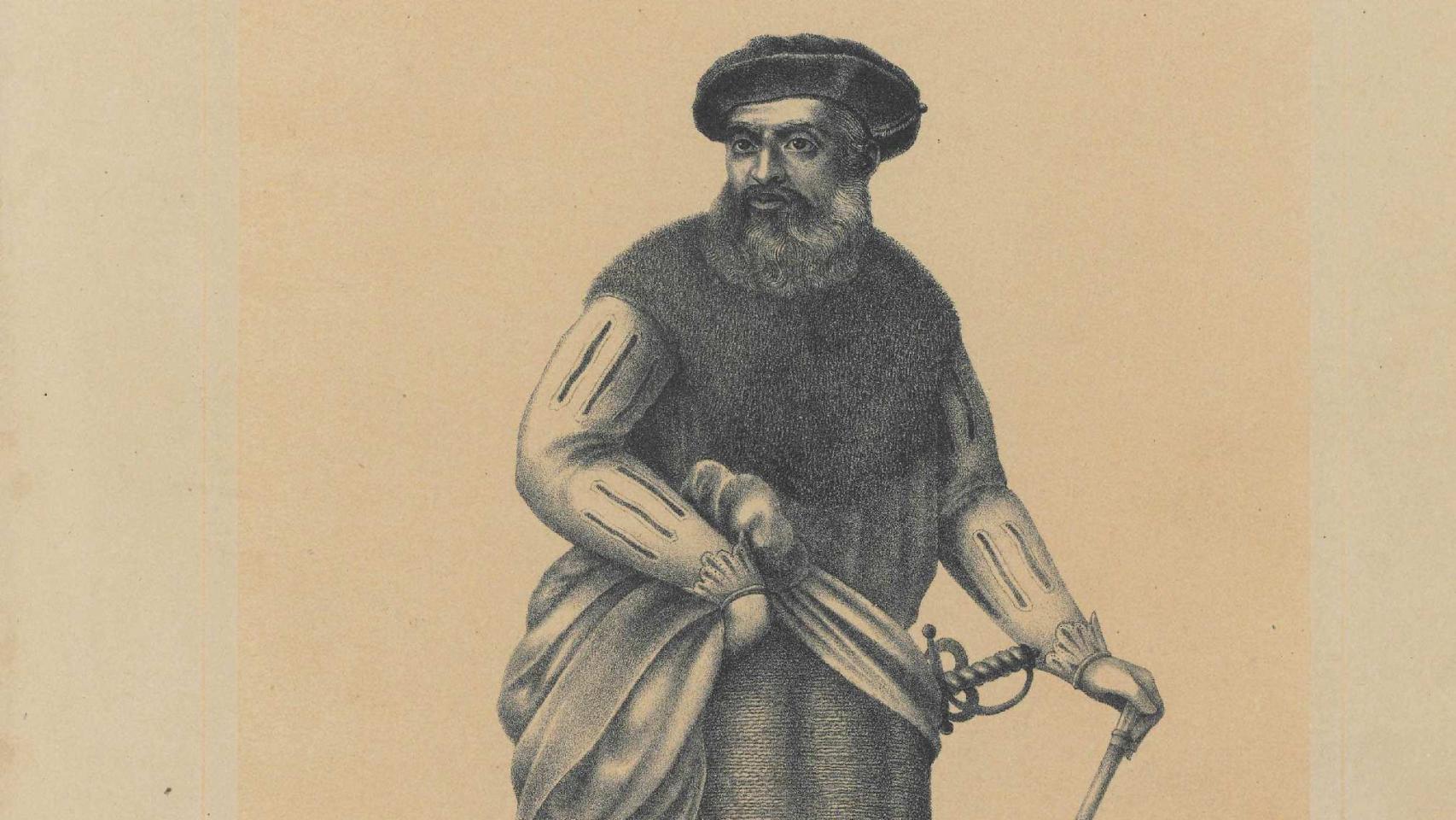 Fernando de Magallanes, dibujado por C. W. Andrews.