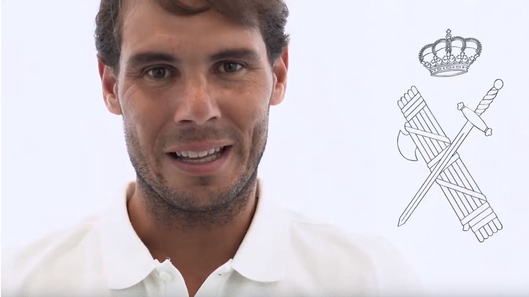 Rafa Nadal en el vídeo de la Guardia Civil.