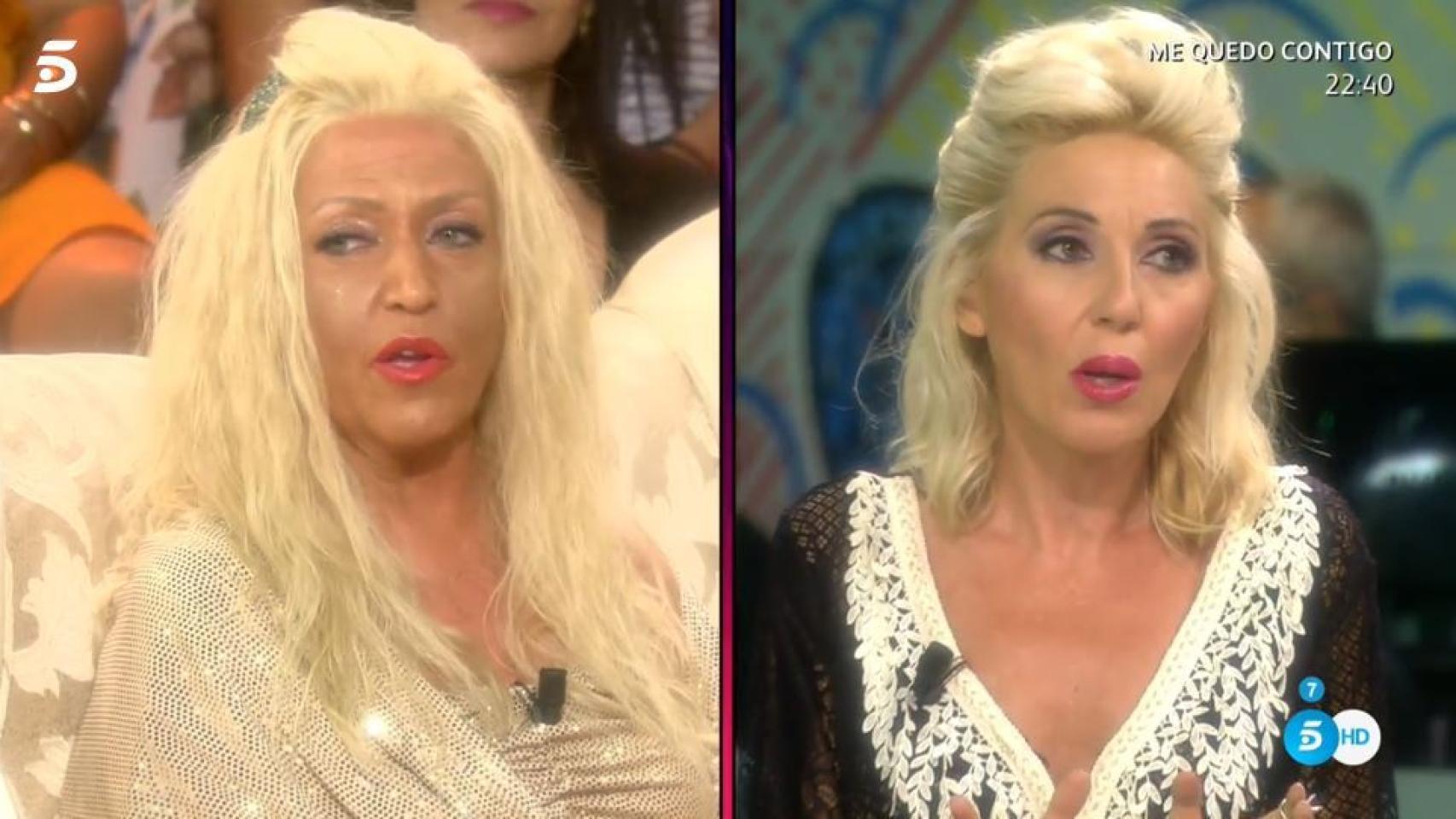 Lydia Lozano y Ania Iglesias durante su enfrentamiento en 'Sálvame'.