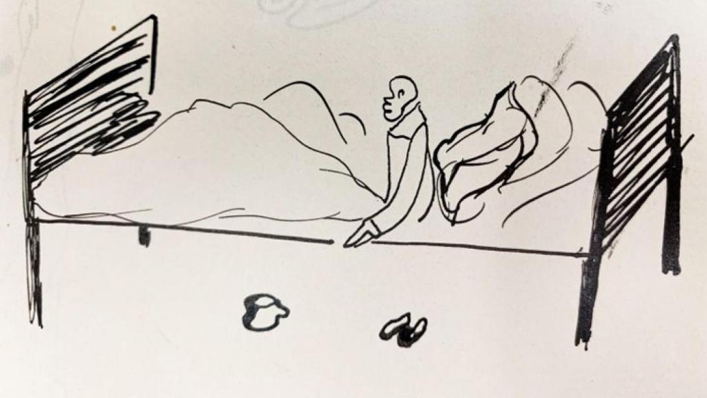 Uno de los dibujos de Kafka. Foto: Biblioteca Nacional de Israel