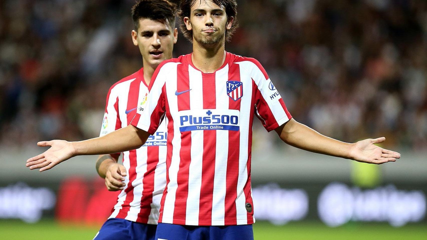 Joao Félix celebra un gol contra la Juventus.