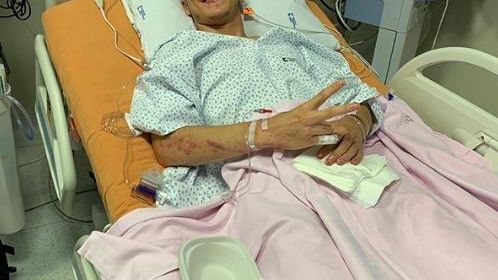 Joan Mir en un hospital de Barcelona