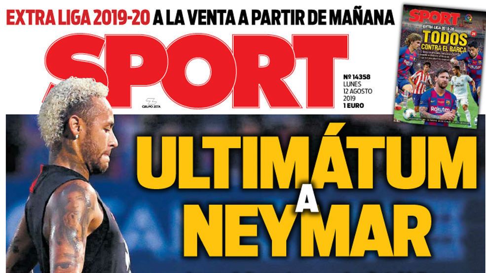 La portada del diario Sport (12/08/2019)