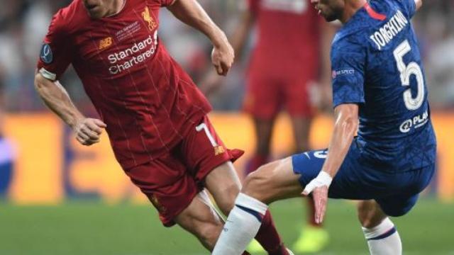 Jorginho durante la disputa de la Supercopa de Europa