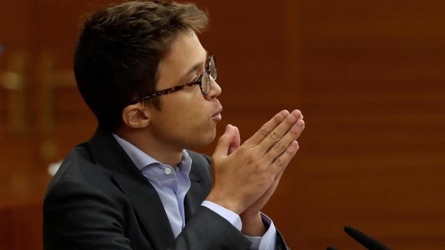 Errejón, durante el debate de investidura de la Comunidad de Madrid.