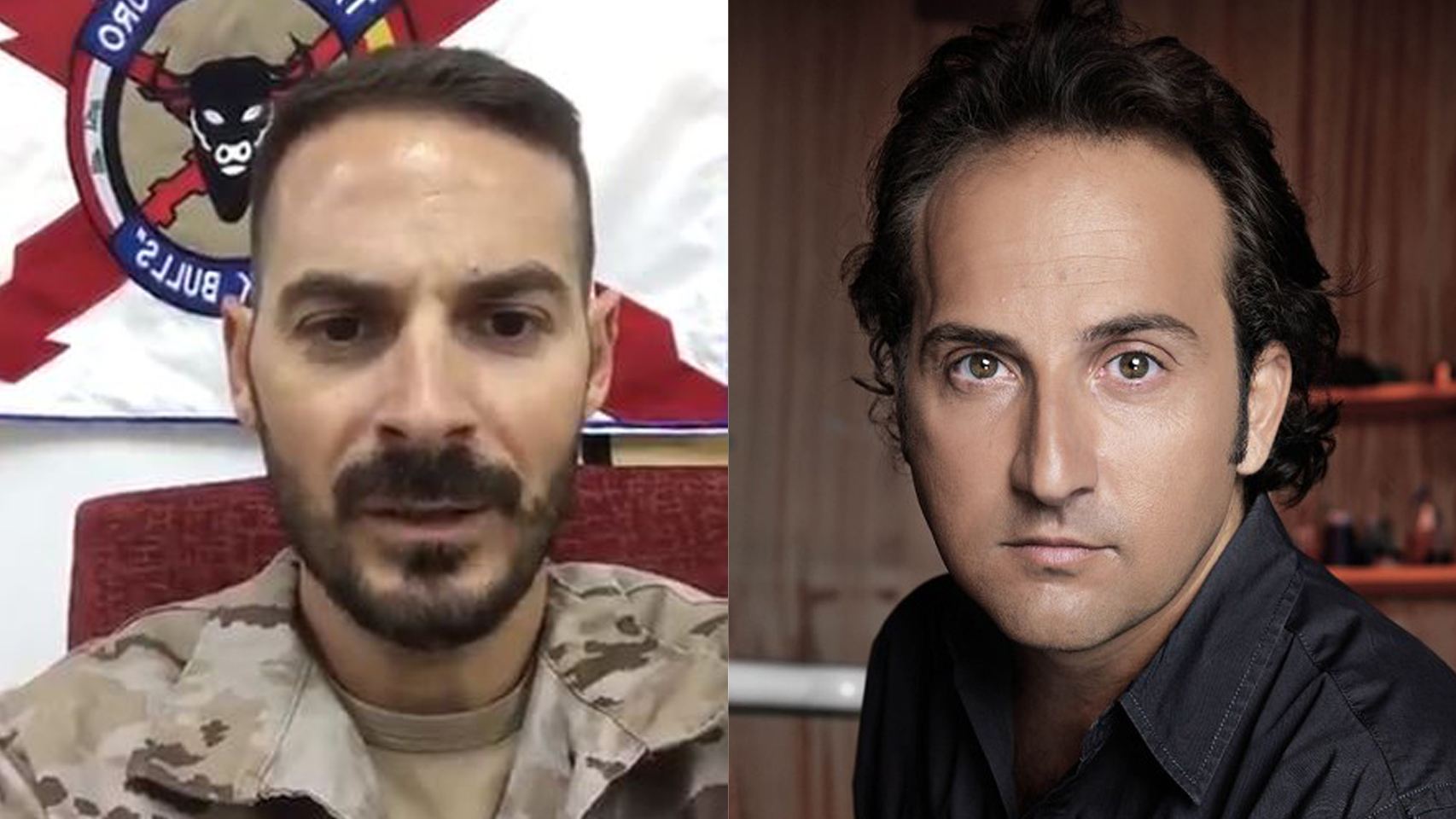 El sargento Fernando Poblete (i) y el presentador de Cuarto Milenio, Iker Jiménez (d).