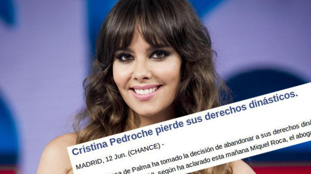 Cristina Pedroche pierde sus derechos dinásticos, el último fallo de Europa Press