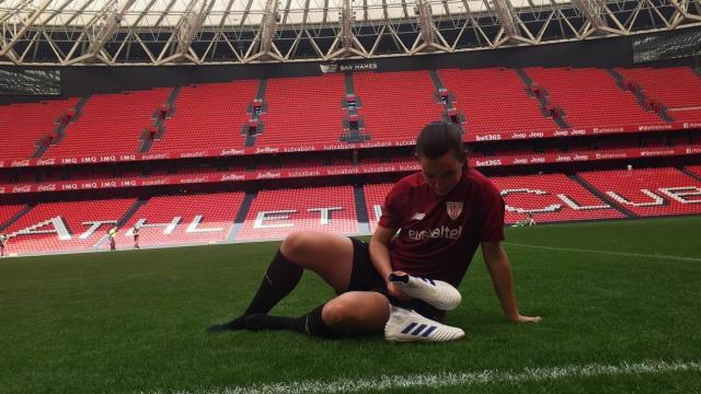 Eunate Arraiza, futbolista del Athletic en el Nuevo San Mamés. Foto: Instagram (@eunate14)