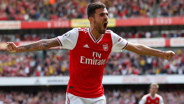 Dani Ceballos, en un partido del Arsenal en la Premier League