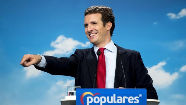 Pablo Casado durante una rueda de prensa.