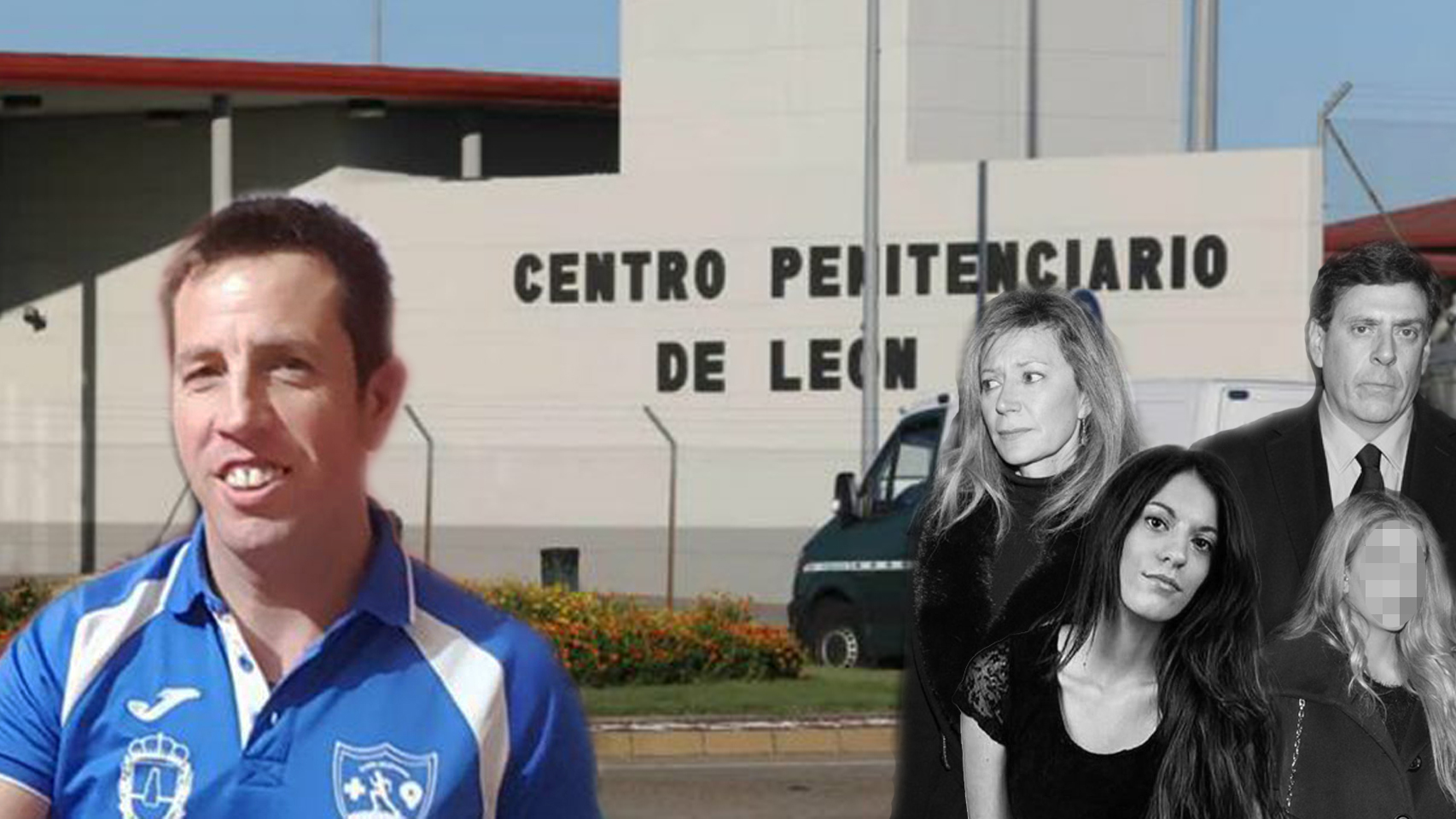 La prisión de Mansilla de las Mulas al fondo. A la izquierda, El Chicle. A la derecha, la familia de Diana.