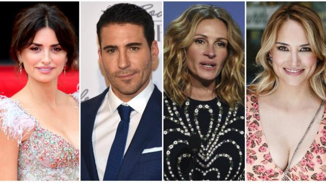 Penélope Cruz, Miguel Ángel Silvestre, Julia Roberts y Alba Carrillo en montaje JALEOS.