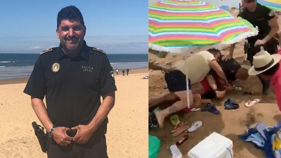 El subinspector Antonio Garrido fue acuchillado en la playa de Punta Umbría.