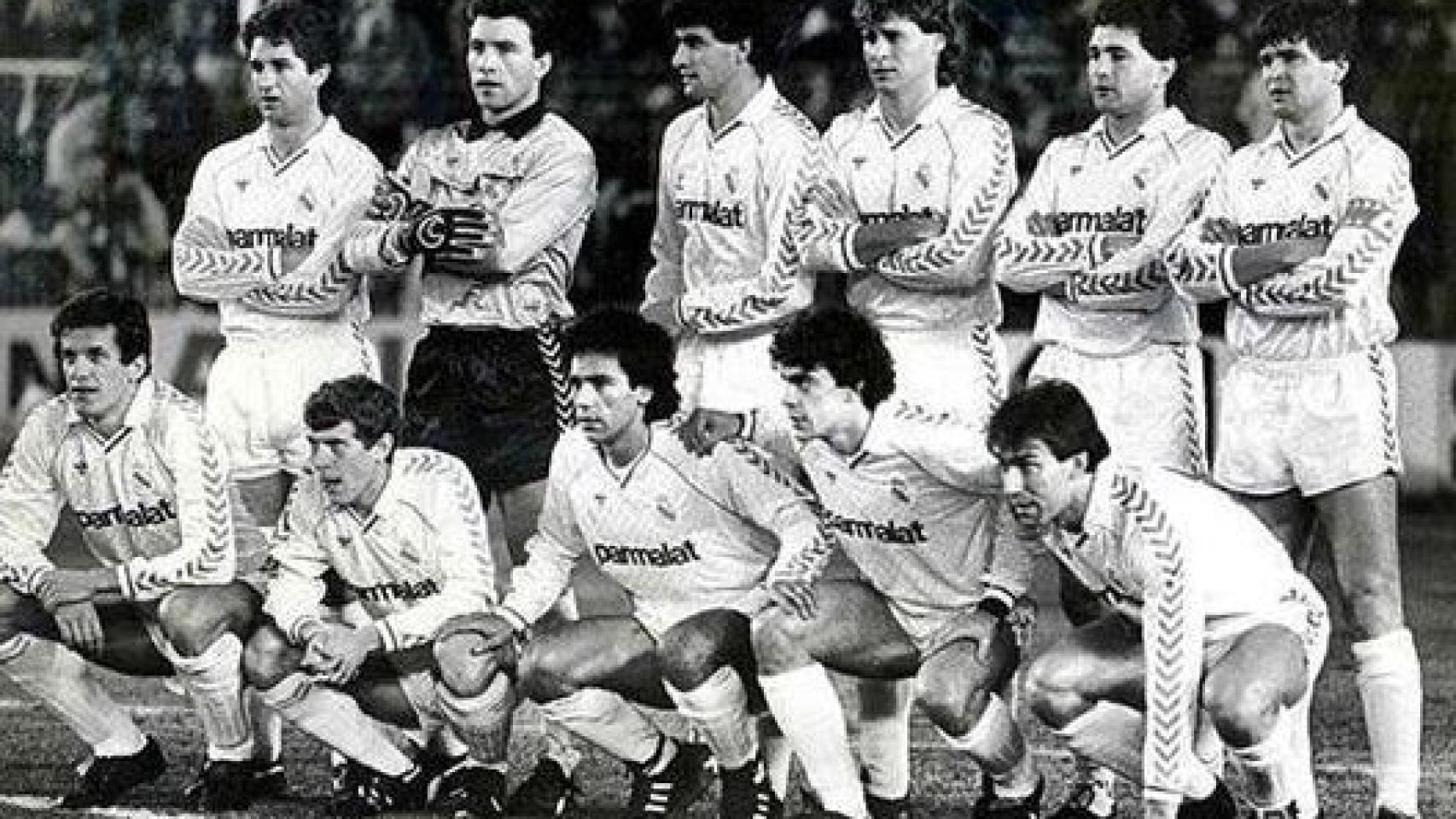 Hugo Sánchez junto a Manolo Sanchís