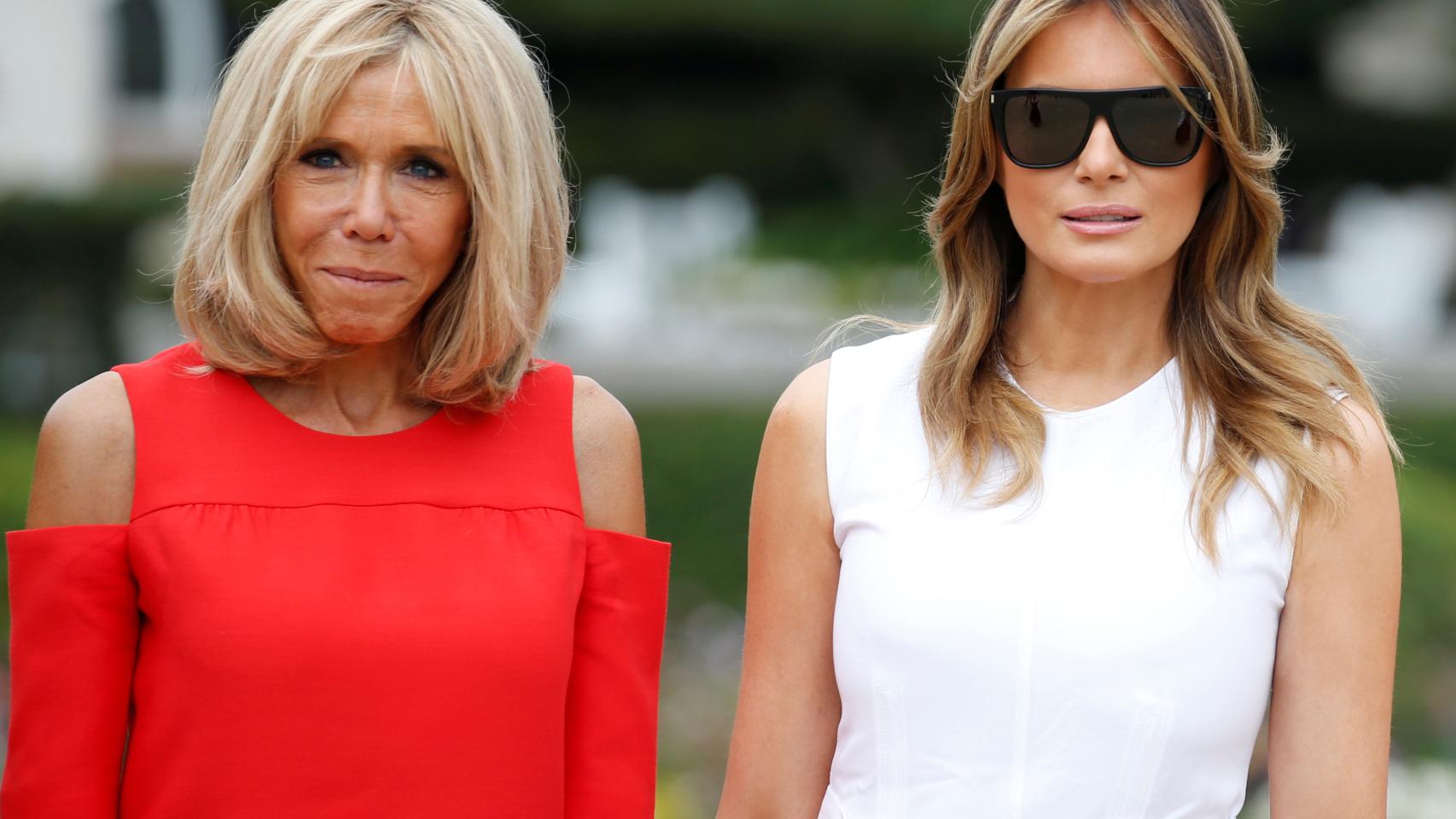 Brigitte Macron y Melania Trump durante su visita a Ezpeleta.