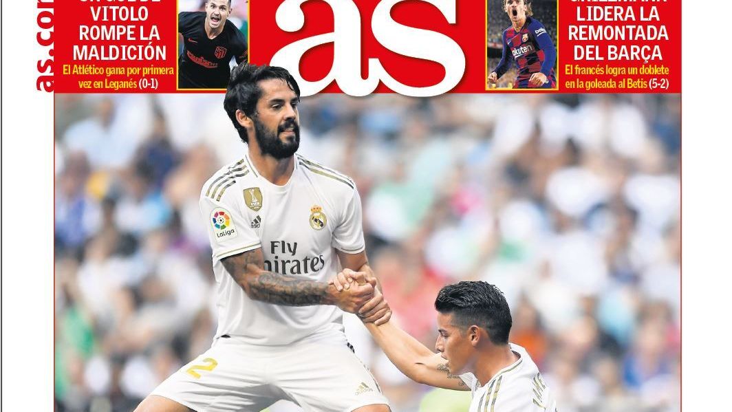 La portada del diario AS (26/08/2019)