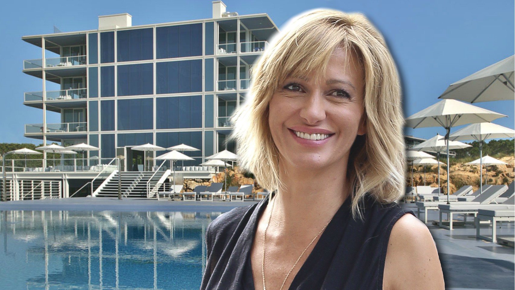 Susanna Griso en un montaje en el hotel donde está de vacaciones.