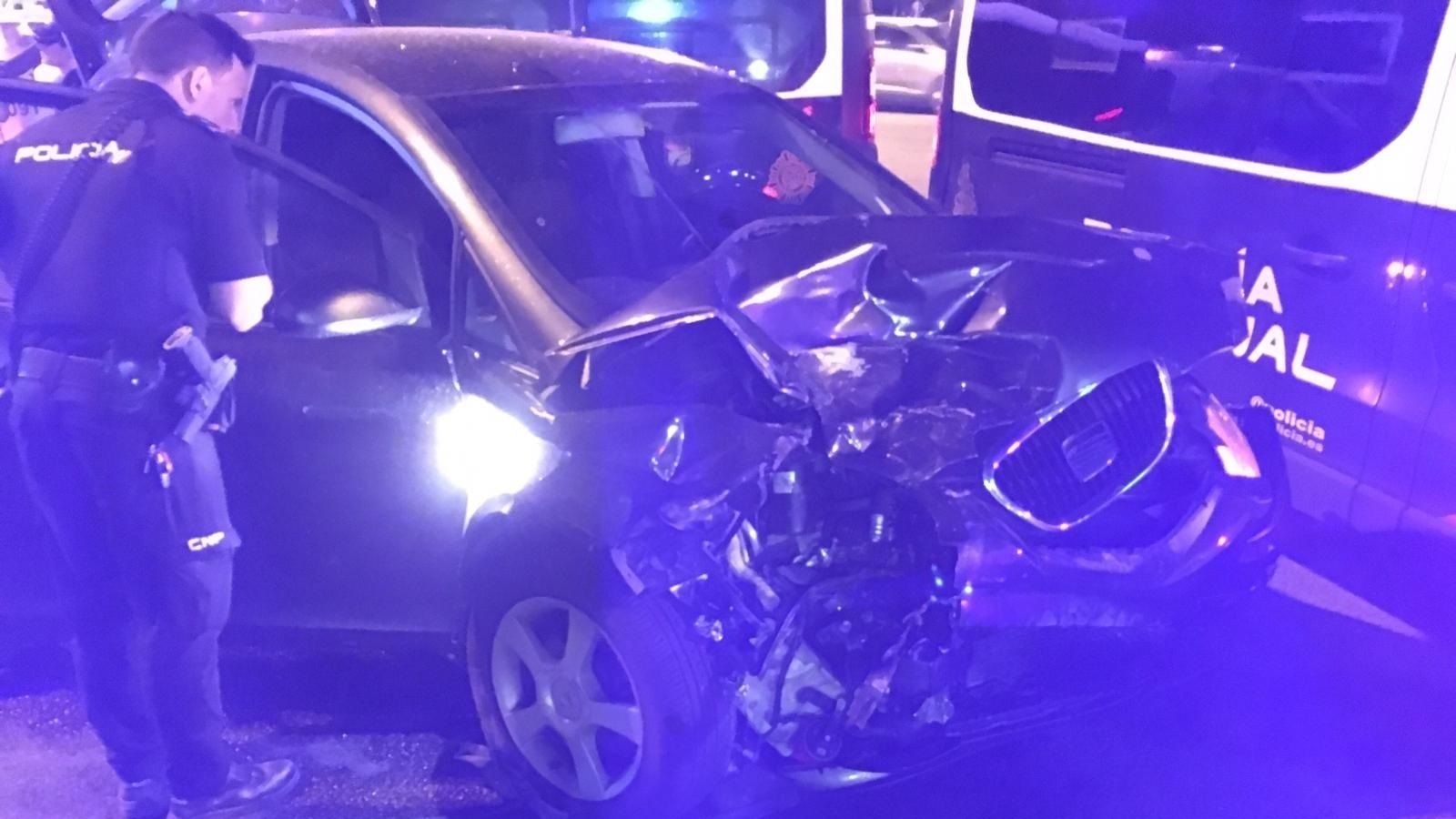 Imagen compartida por la Policía Nacional sobre cómo quedó el vehículo