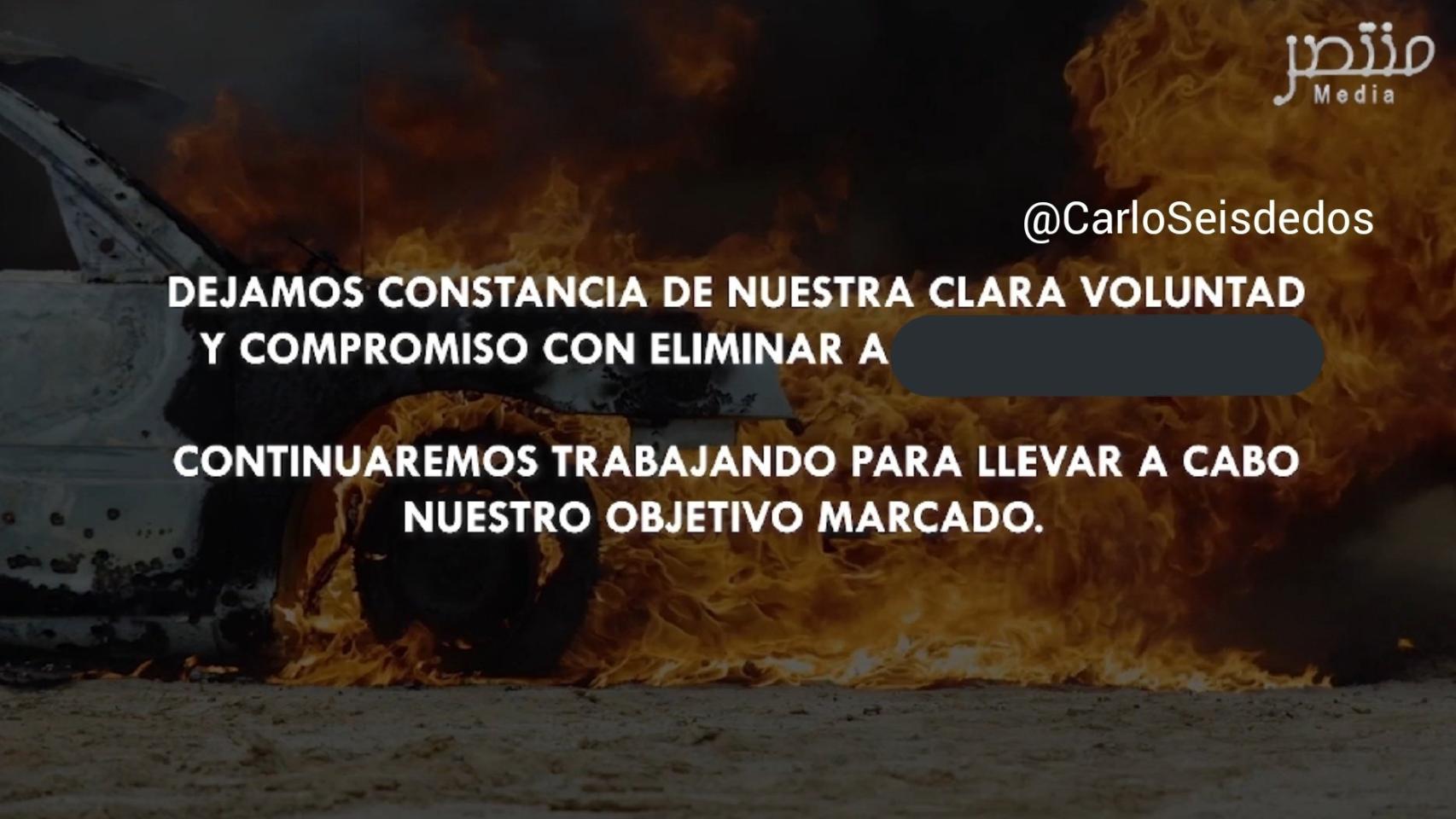 Captura del vídeo difundido en canales afines al Estado Islámico.