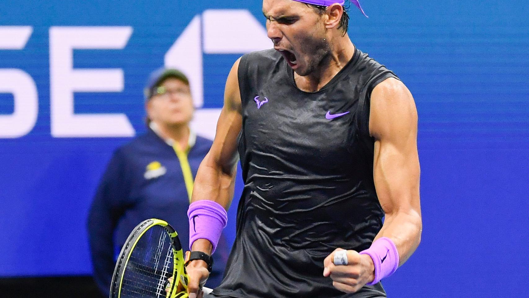 Nadal, durante el partido ante Cilic en el US Open.