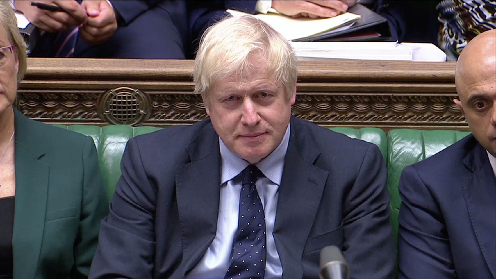 Boris Johnson en su escaño de la Cámara de los Comunes