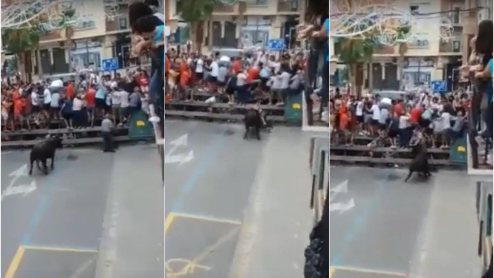 El hombre fue corneado hasta tres veces por una vaca.