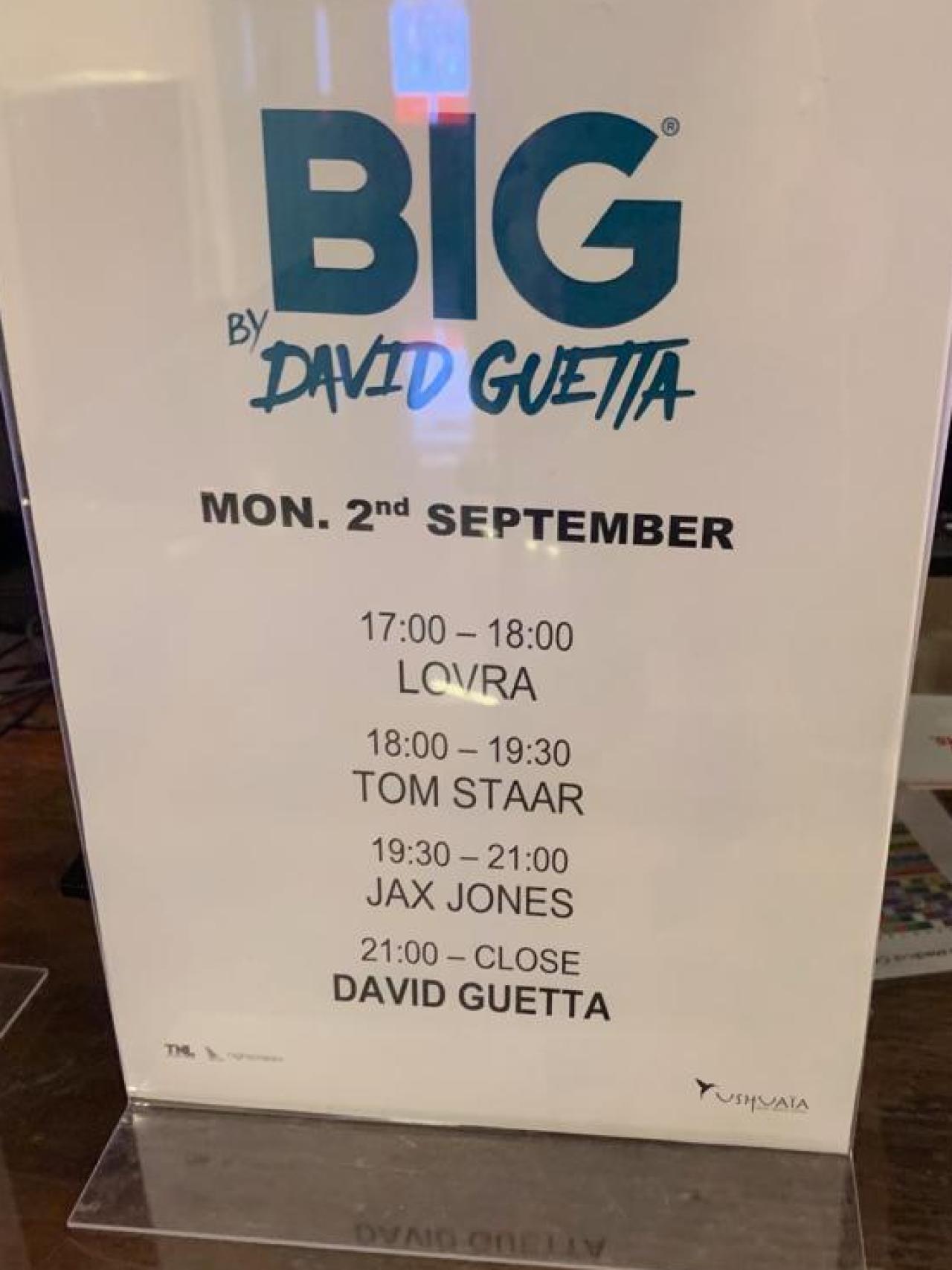 BIG, de David Guetta y sus teloneros.