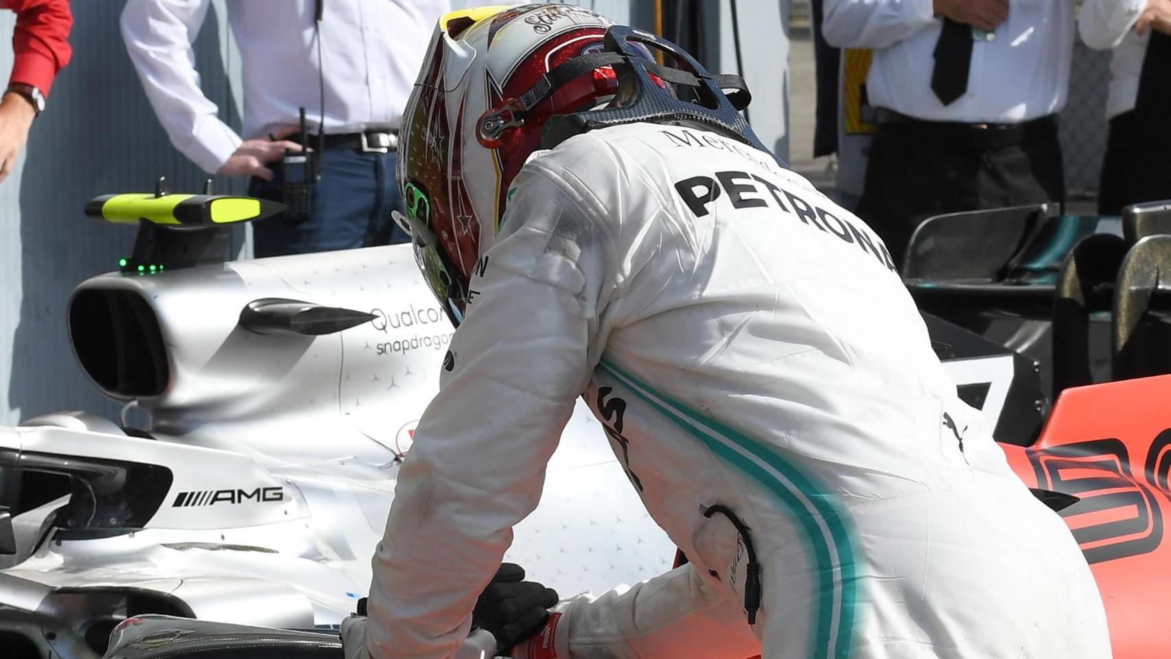 Hamilton, en un momento del GP de Italia