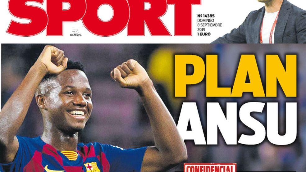La portada del diario Sport (08/09/2019)