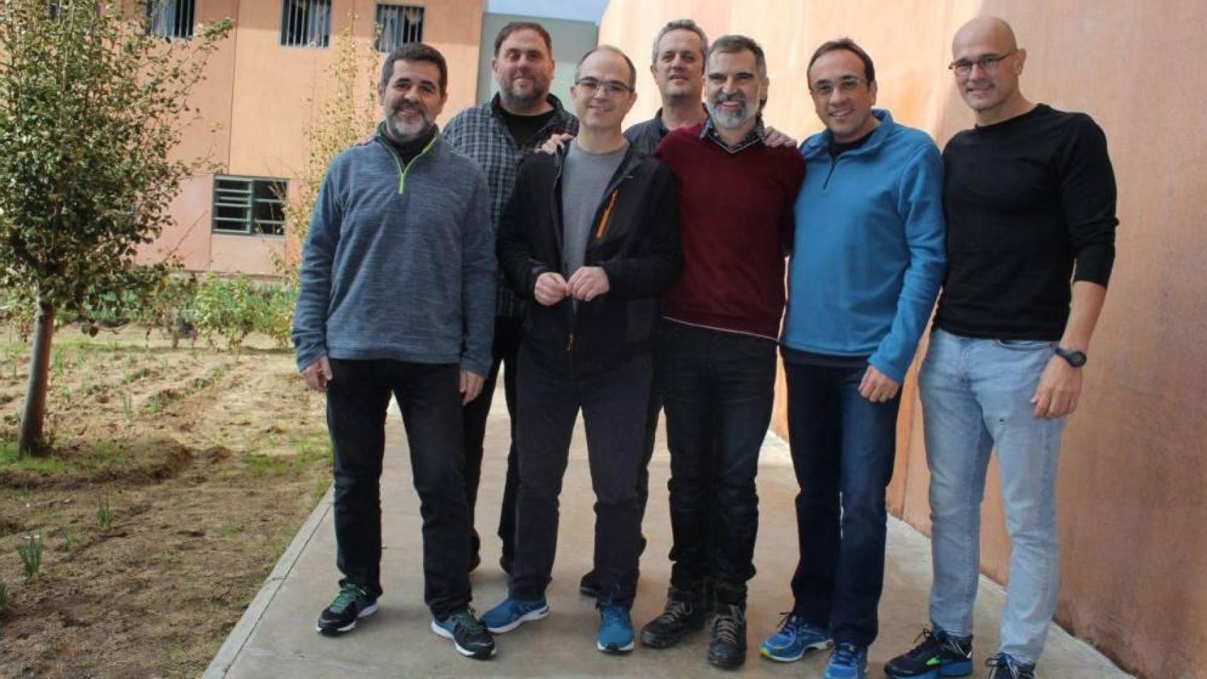 Los presos preventivos del 'procés' en la cárcel de Lledoners (Barcelona).