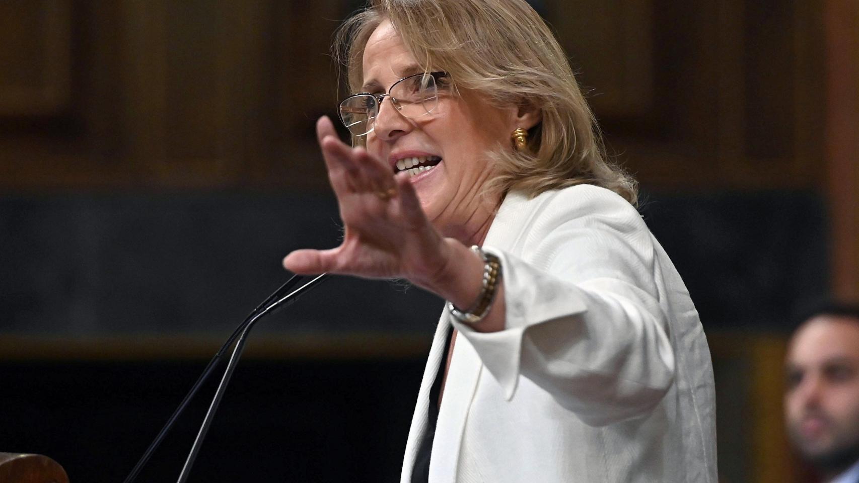 La diputada de Vox Lourdes Méndez Monasterio durante su intervención en el pleno del Congreso este martes.