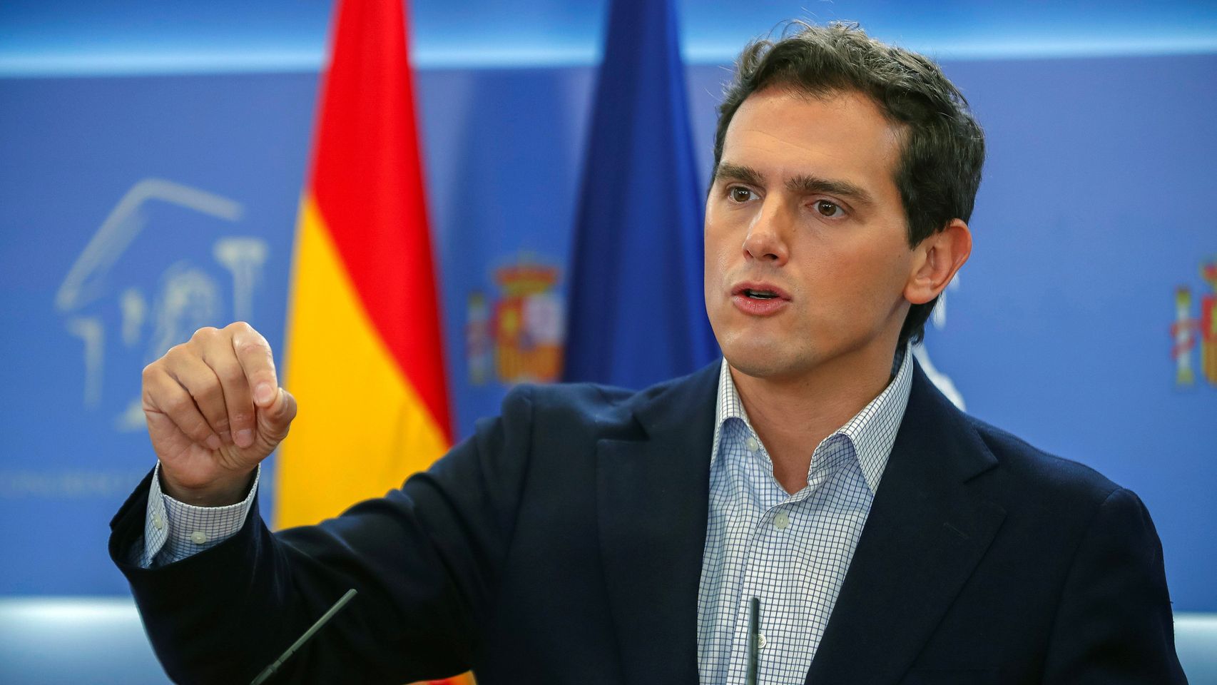 Albert Rivera, durante su rueda de prensa este jueves.