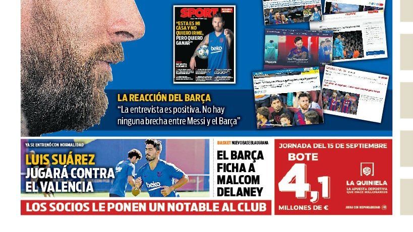 Portada SPORT (13/09/2019)