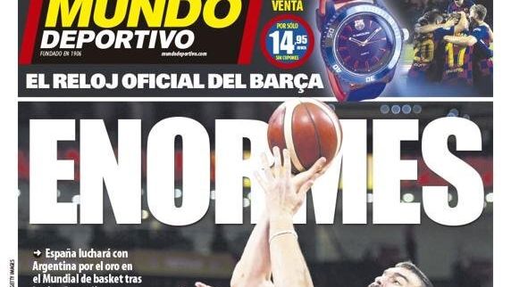 La portada del diario Mundo Deportivo (14/09/2019)