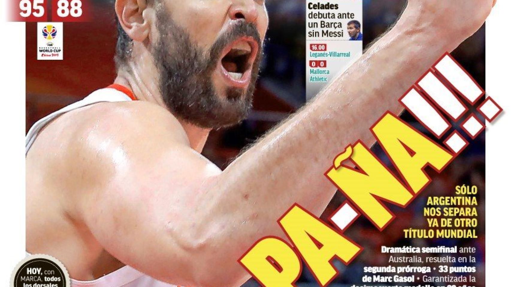 La portada del diario MARCA (14/09/2019)