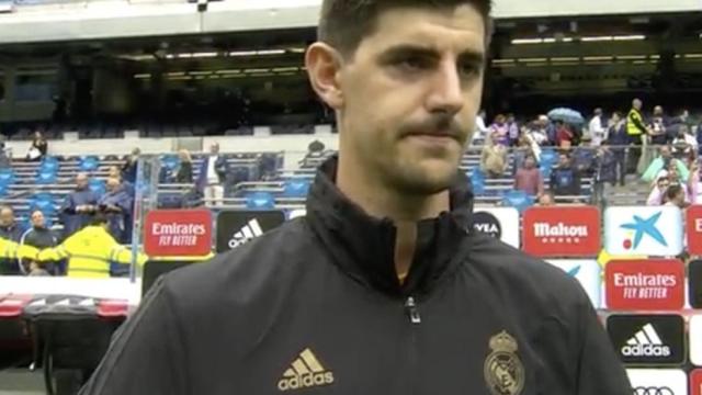 Courtois, en la entrevista a pie de campo