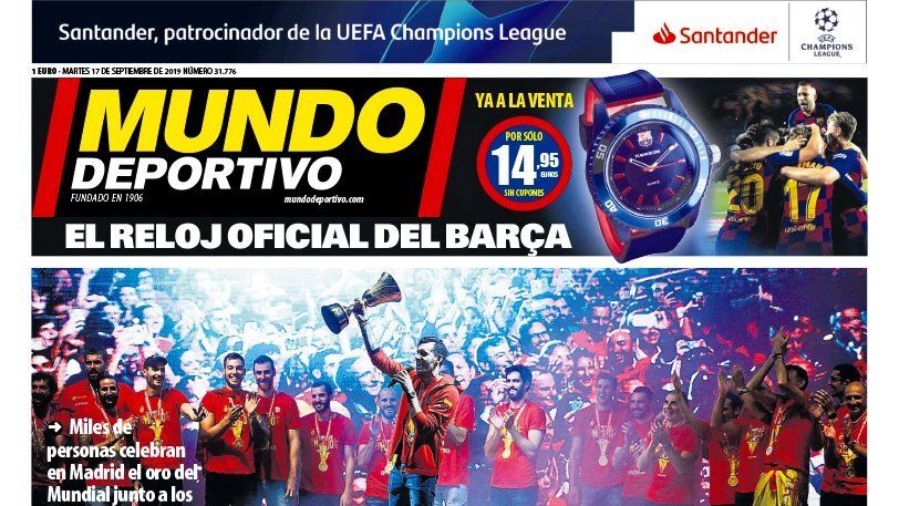 Portada Mundo Deportivo (17/09/19)