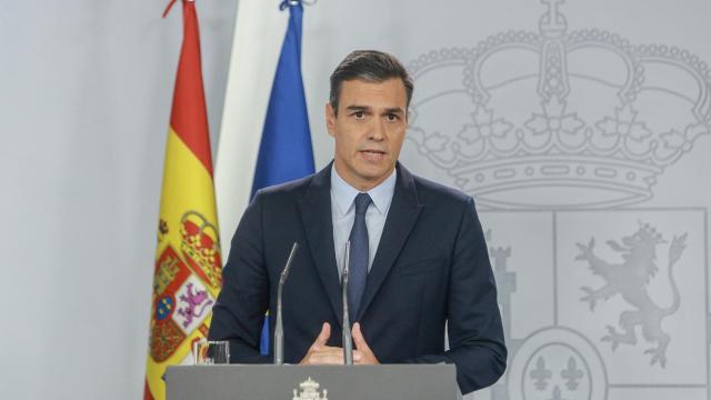 Pedro Sánchez, presidente del Gobierno, en Moncloa tras la ronda de consultas del Rey.