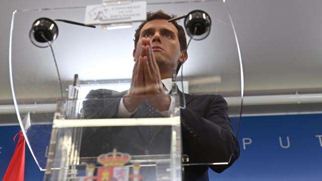 Albert Rivera, en rueda de prensa tras visitar al rey.