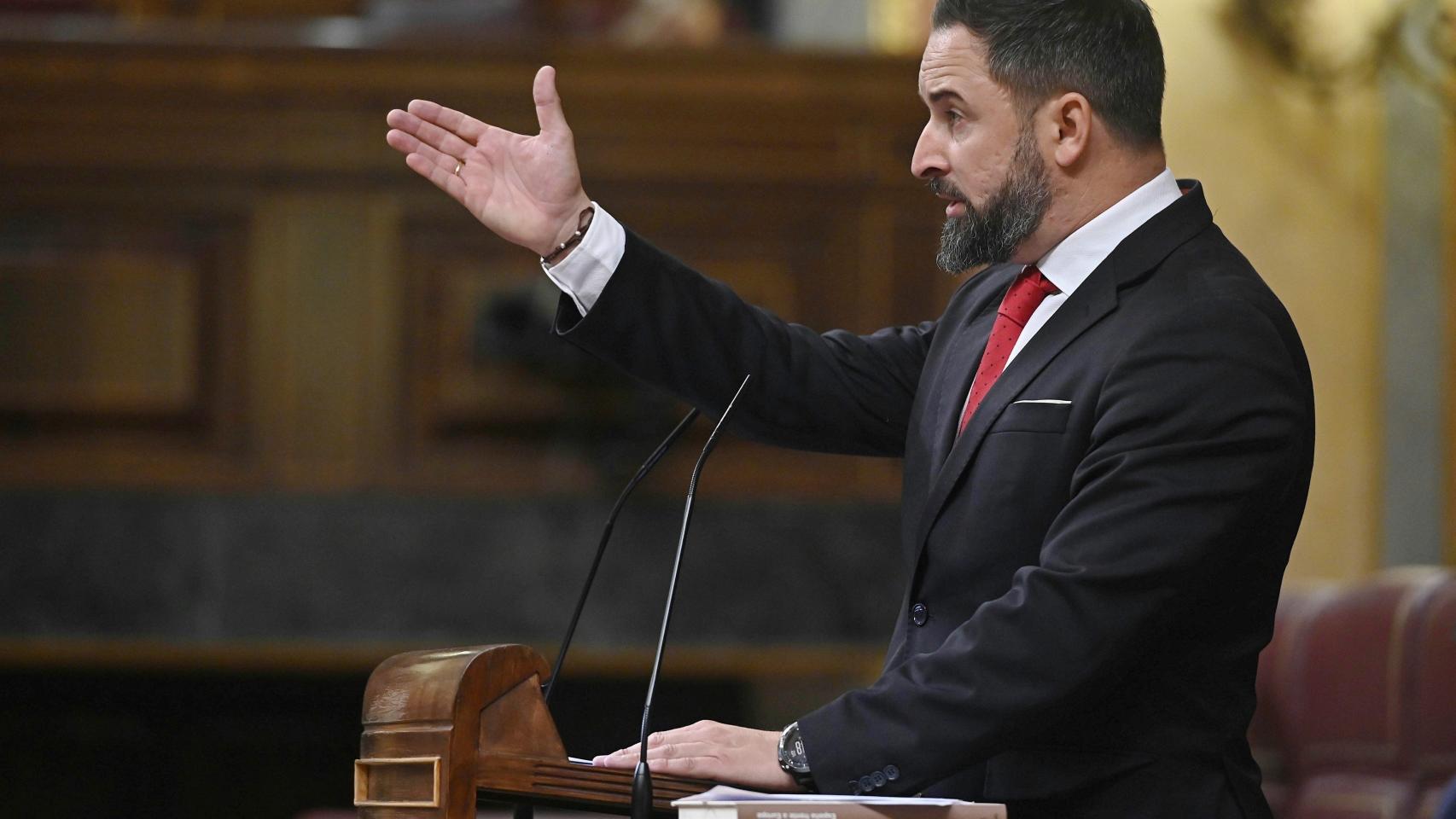 El líder de Vox, Santiago Abascal,