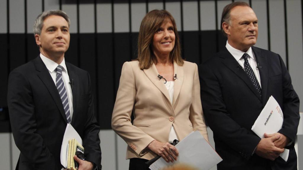Vicente Vallés, Ana Blanco y Pedro Piqueras (Academia de TV)