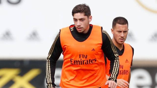 Fede Valverde, en un entrenamiento del Real Madrid