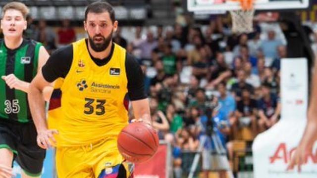 Nikola Mirotic, en un partido del FC Barcelona. Foto: Twitter (@threekola)