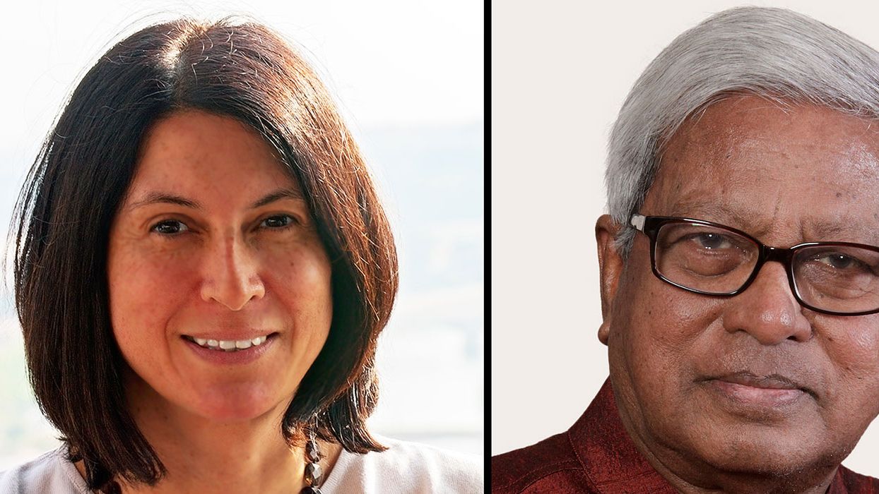 Los ganadores Usha Goswami y Fazle Hasan Abed.