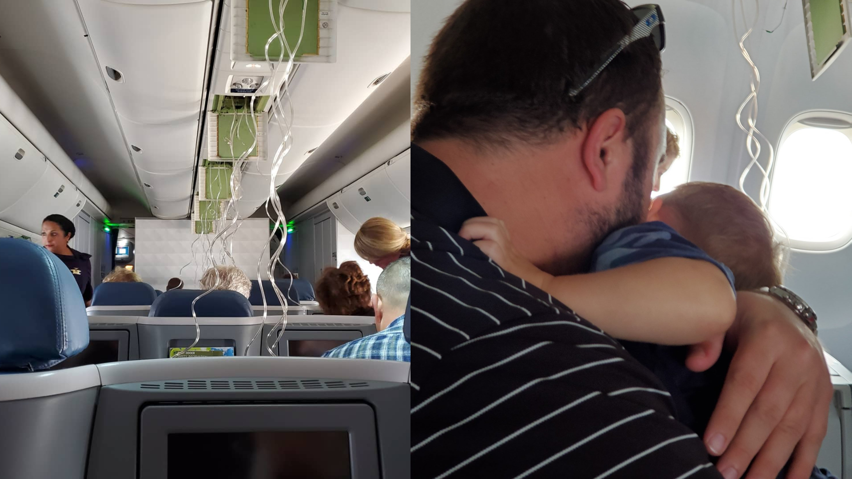 Fotografías compartidas por el pasajero J.T. al aterrizar el avión