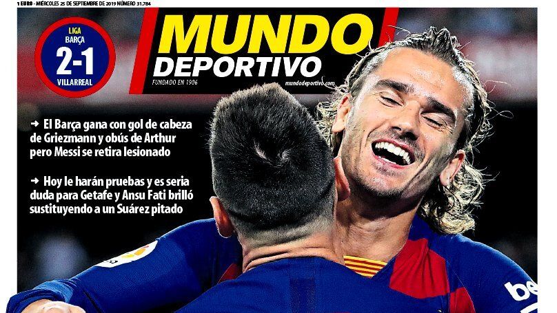 Portada Mundo Deportivo (25/09/2019)