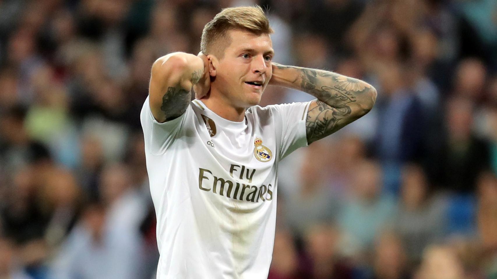 Toni Kroos, en un partido del Real Madrid en el Santiago Bernabéu