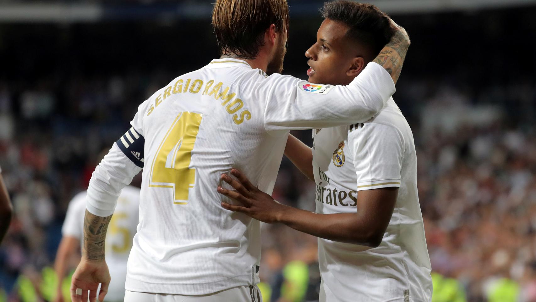 Sergio Ramos y Rodrygo, en un partido del Real Madrid